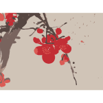 Background with plum blossom vector clip art